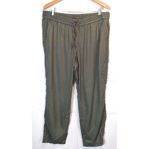 NWT Talbots Women 14W Pull On Pant lounge Elastic Waist Green Drawstring plus